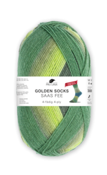 Sockenwolle 4-fädig Golden Socks Saas Fee Fb. 433.01 Grün